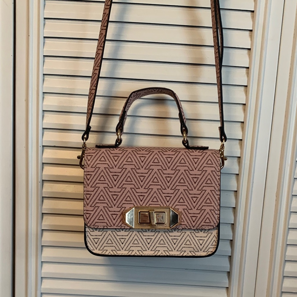 Elegant Pink and Cream Crossbody Bag